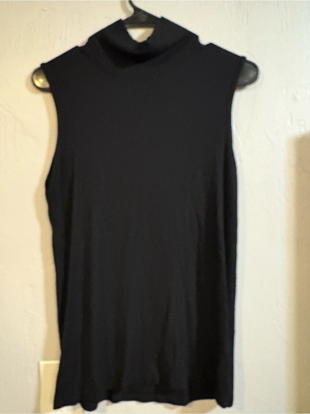 Christian Siriano Black Sleeveless Mock Neck Tank